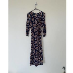 Nudz Beachwear Floral Wrap Dress Long Sleeve Size XS/S